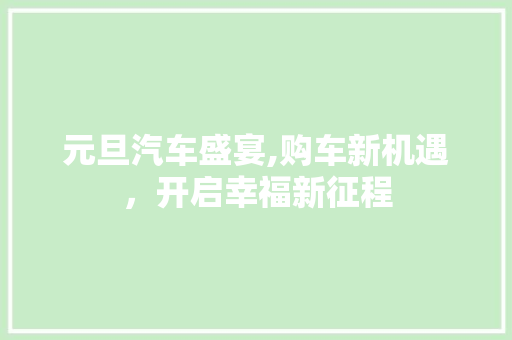 元旦汽车盛宴,购车新机遇，开启幸福新征程