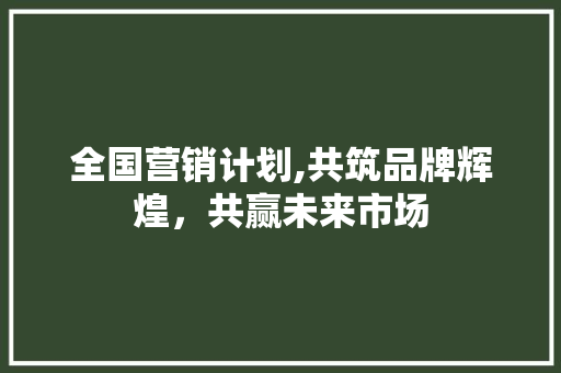 全国营销计划,共筑品牌辉煌，共赢未来市场