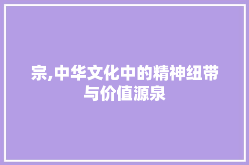 宗,中华文化中的精神纽带与价值源泉 反义词汇