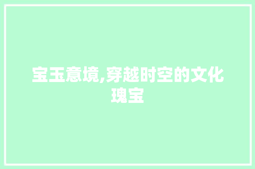 宝玉意境,穿越时空的文化瑰宝