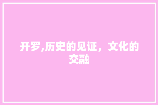 开罗,历史的见证，文化的交融