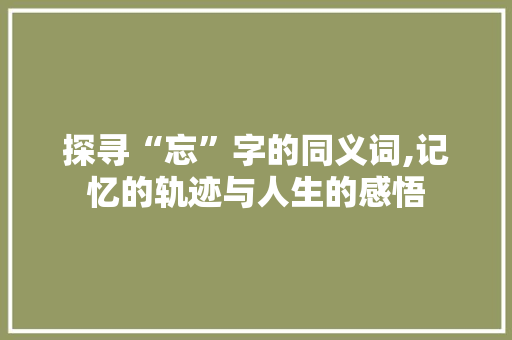 探寻“忘”字的同义词,记忆的轨迹与人生的感悟 诗词佳句