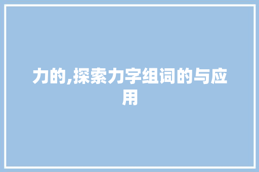 力的,探索力字组词的与应用