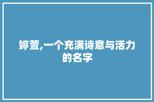 婷萱,一个充满诗意与活力的名字