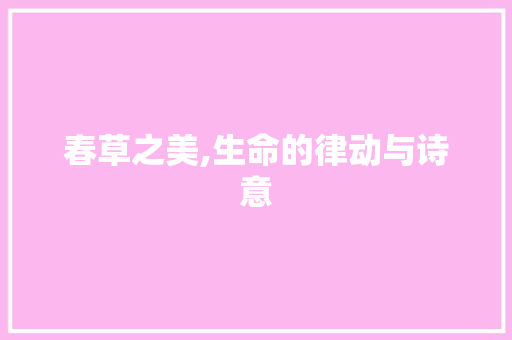 春草之美,生命的律动与诗意