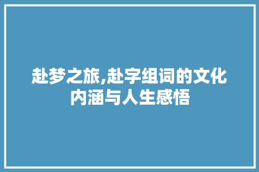 赴梦之旅,赴字组词的文化内涵与人生感悟