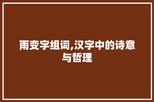 雨变字组词,汉字中的诗意与哲理