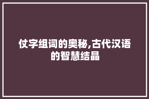 仗字组词的奥秘,古代汉语的智慧结晶