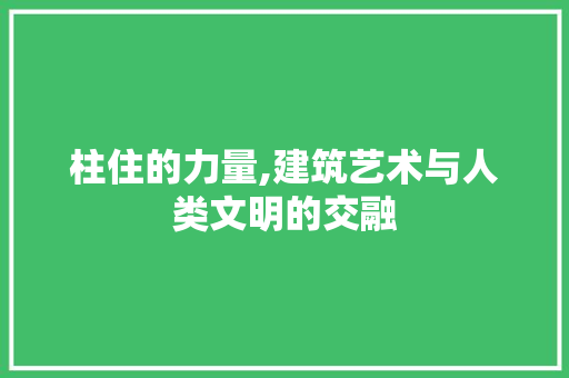 柱住的力量,建筑艺术与人类文明的交融