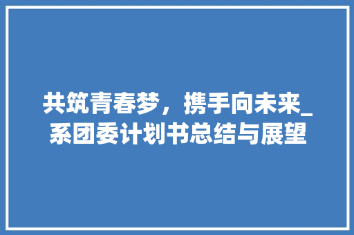 共筑青春梦，携手向未来_系团委计划书总结与展望