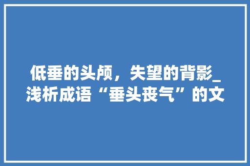 低垂的头颅，失望的背影_浅析成语“垂头丧气”的文化内涵及其现实意义