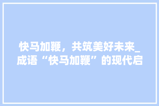 快马加鞭，共筑美好未来_成语“快马加鞭”的现代启示
