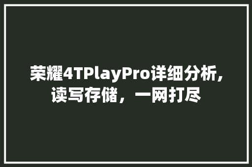 荣耀4TPlayPro详细分析,读写存储，一网打尽