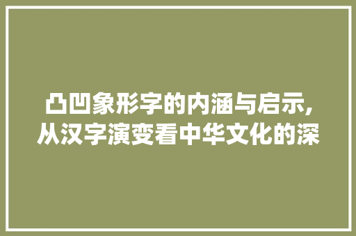 凸凹象形字的内涵与启示,从汉字演变看中华文化的深邃_凸凹的象形字是什么意思