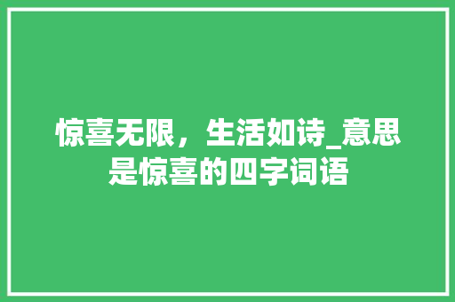 惊喜无限，生活如诗_意思是惊喜的四字词语