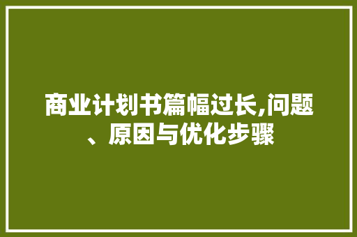 商业计划书篇幅过长,问题、原因与优化步骤 英语单词