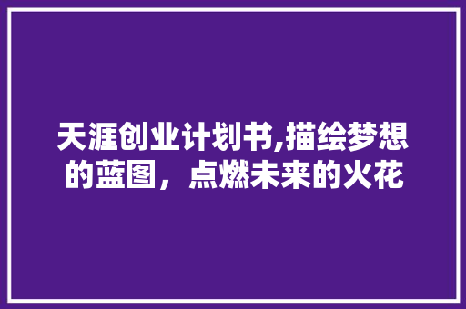 天涯创业计划书,描绘梦想的蓝图，点燃未来的火花 诗词佳句