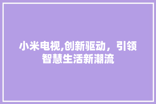 小米电视,创新驱动，引领智慧生活新潮流