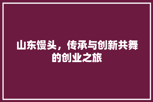 山东馒头，传承与创新共舞的创业之旅 问答