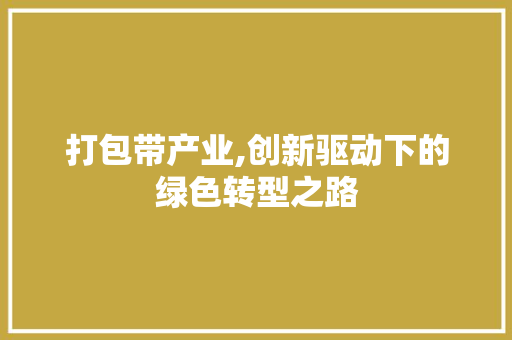 打包带产业,创新驱动下的绿色转型之路 反义词汇