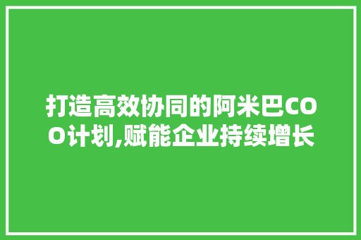 打造高效协同的阿米巴COO计划,赋能企业持续增长 近义词汇