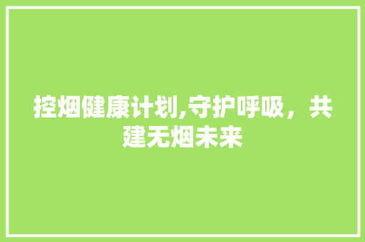 控烟健康计划,守护呼吸，共建无烟未来