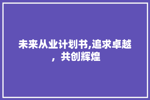 未来从业计划书,追求卓越，共创辉煌
