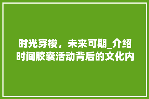 时光穿梭，未来可期_介绍时间胶囊活动背后的文化内涵与教育意义