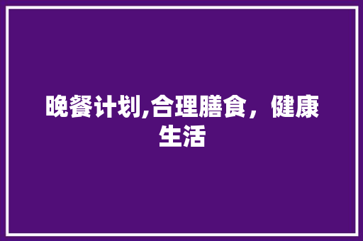 晚餐计划,合理膳食，健康生活