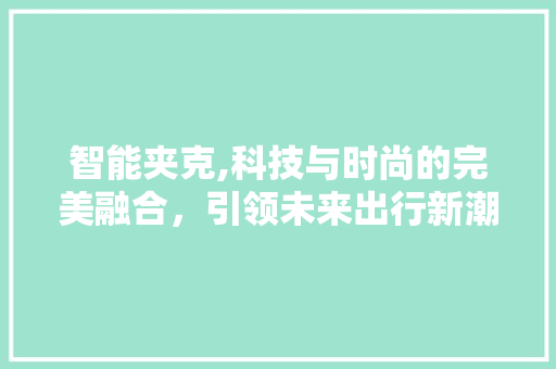 智能夹克,科技与时尚的完美融合，引领未来出行新潮流