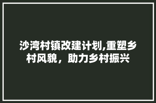 沙湾村镇改建计划,重塑乡村风貌，助力乡村振兴