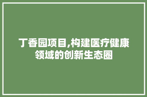 丁香园项目,构建医疗健康领域的创新生态圈