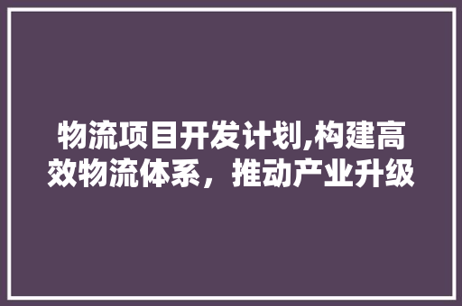 物流项目开发计划,构建高效物流体系，推动产业升级 反义词汇