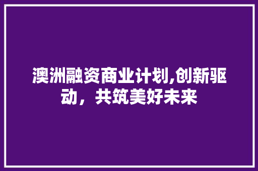 澳洲融资商业计划,创新驱动，共筑美好未来 近义词汇