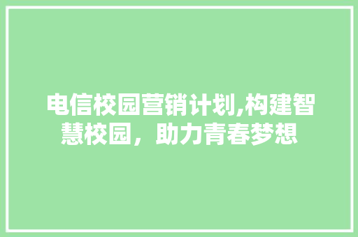电信校园营销计划,构建智慧校园，助力青春梦想