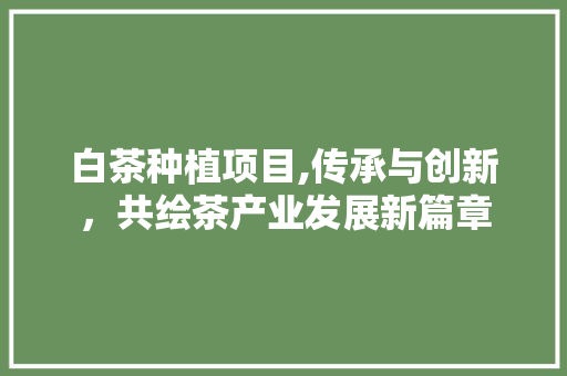 白茶种植项目,传承与创新，共绘茶产业发展新篇章 近义词汇