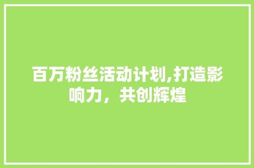 百万粉丝活动计划,打造影响力，共创辉煌 汉字拼音