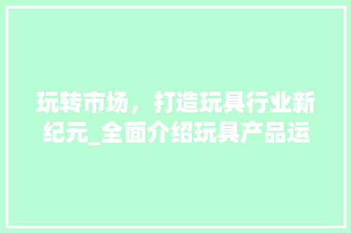玩转市场，打造玩具行业新纪元_全面介绍玩具产品运营计划