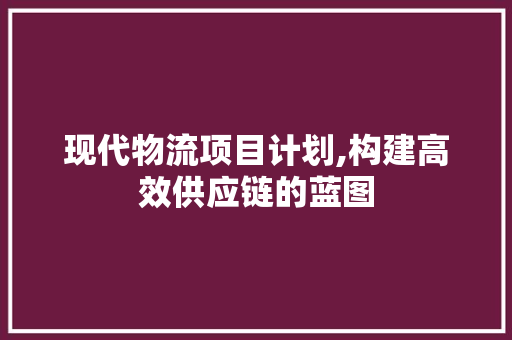 现代物流项目计划,构建高效供应链的蓝图 成语汇编
