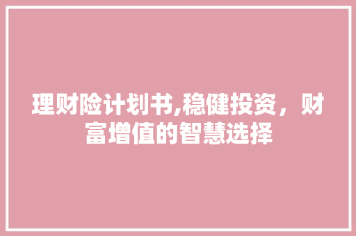 理财险计划书,稳健投资，财富增值的智慧选择