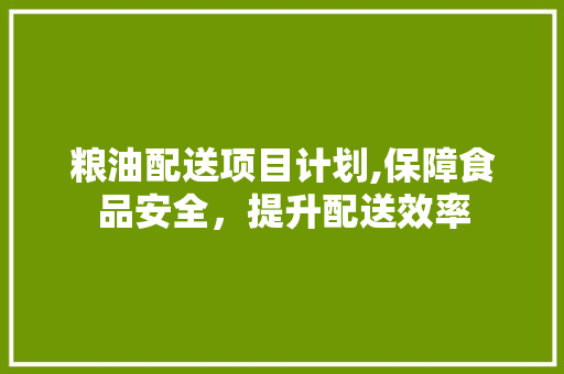粮油配送项目计划,保障食品安全，提升配送效率 成语汇编
