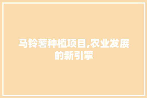 马铃薯种植项目,农业发展的新引擎 问答