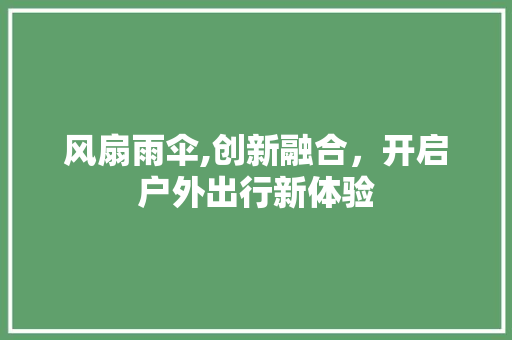 风扇雨伞,创新融合，开启户外出行新体验