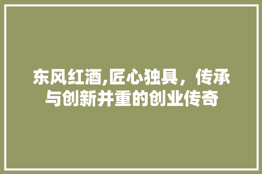 东风红酒,匠心独具，传承与创新并重的创业传奇