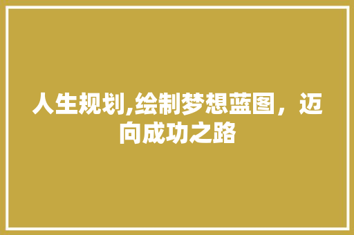 人生规划,绘制梦想蓝图，迈向成功之路 成语汇编