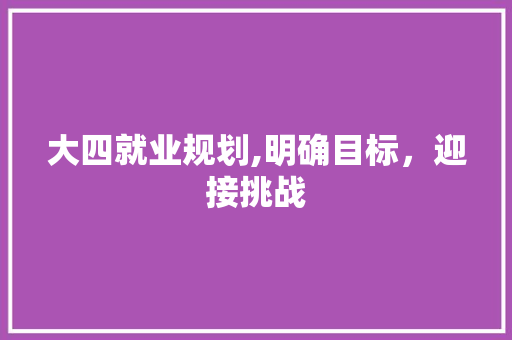 大四就业规划,明确目标，迎接挑战
