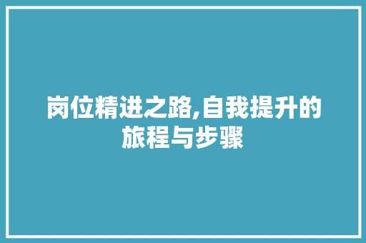 岗位精进之路,自我提升的旅程与步骤