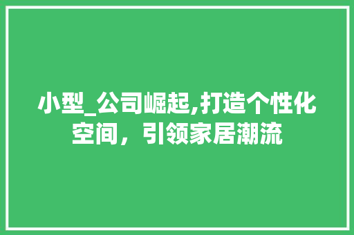 小型_公司崛起,打造个性化空间，引领家居潮流