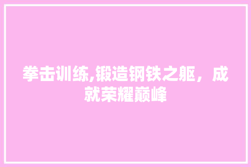 拳击训练,锻造钢铁之躯，成就荣耀巅峰 成语汇编