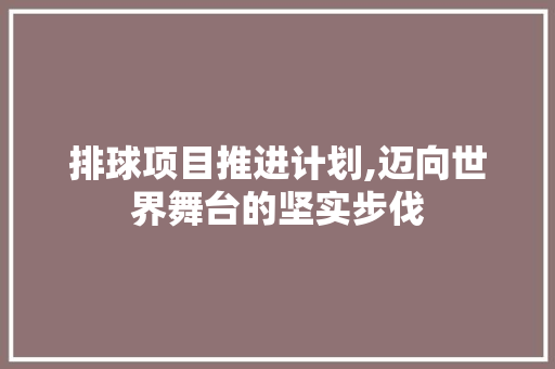 排球项目推进计划,迈向世界舞台的坚实步伐 古代典籍